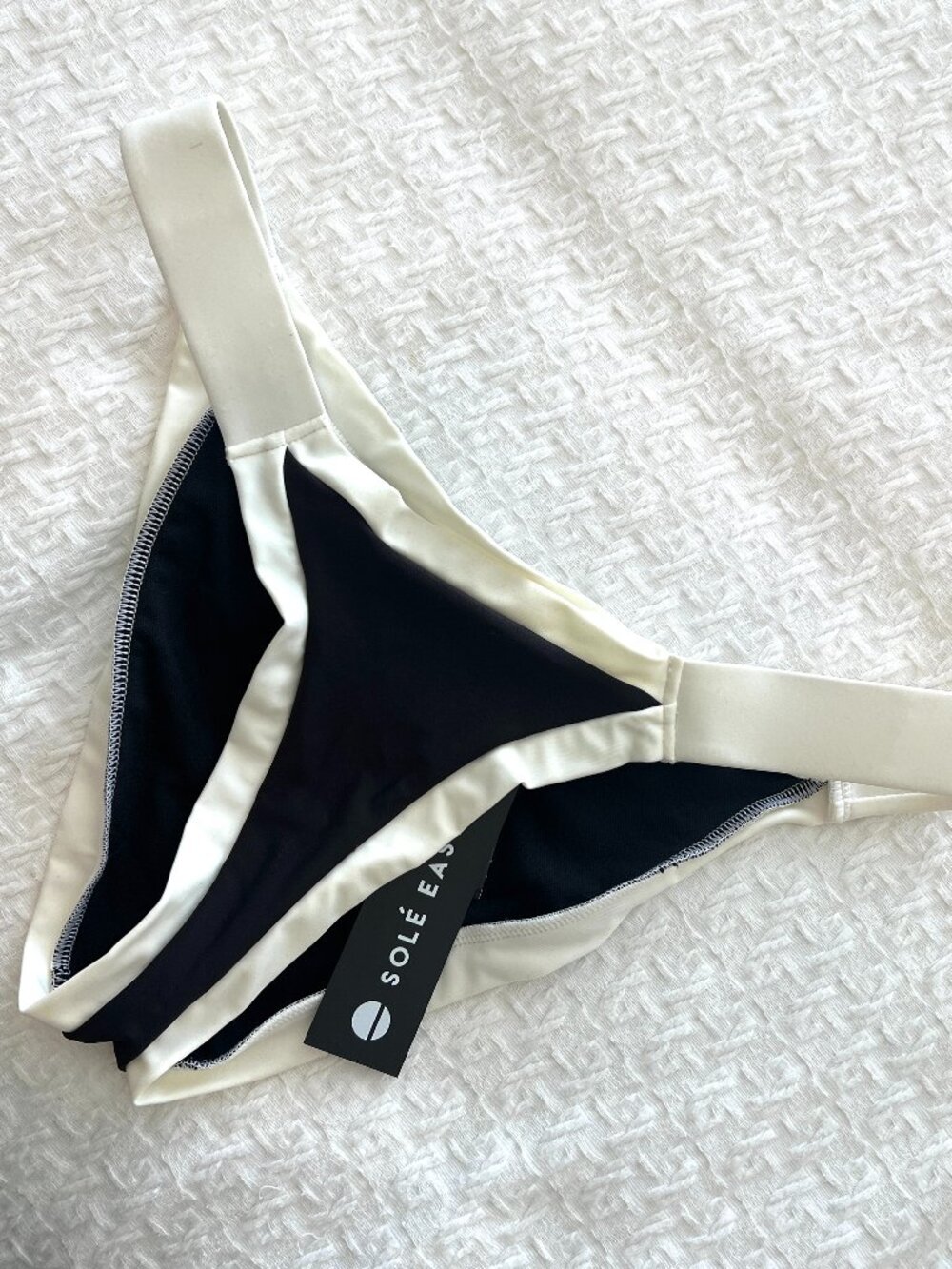 NWT - Sole East - Sobe Bikini Bottoms - Black & White -Size Medium